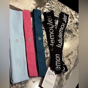 Lululemon Headband Set - Blue, Pink, Black